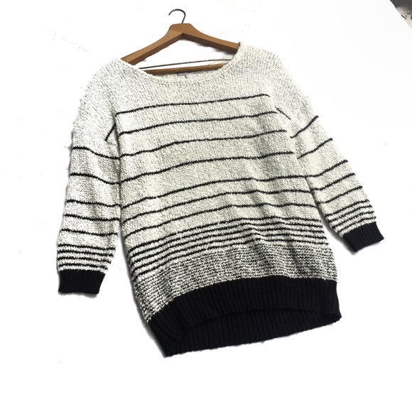 {Jana} Striped 3/4 Sleeve Crew Pullover Size Small - Picture 2 of 5